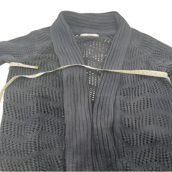 Women's Knitted Long Cardigan - Dusty Black, Size Small‎ - Picture 3 of 3